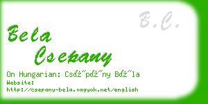 bela csepany business card